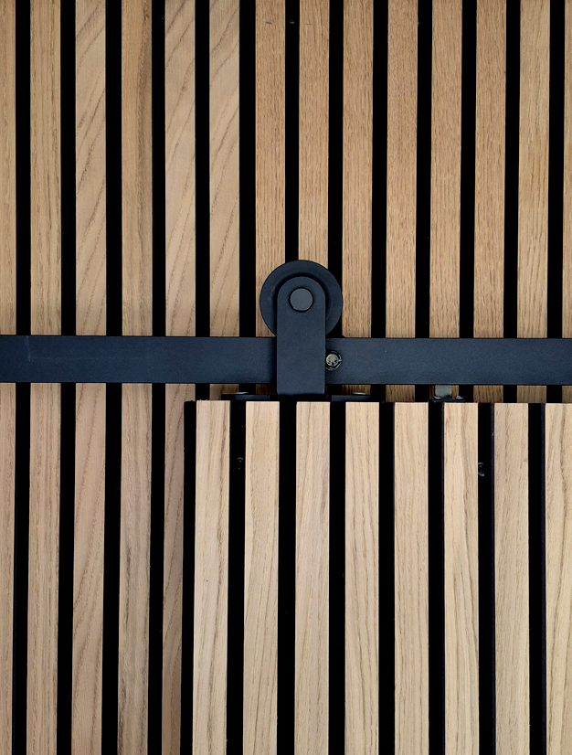 Acoustic Clad Accessible Sliding Door - detail view