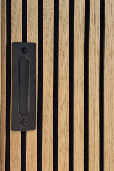 Acoustic Clad Accessible Sliding Door - detail view