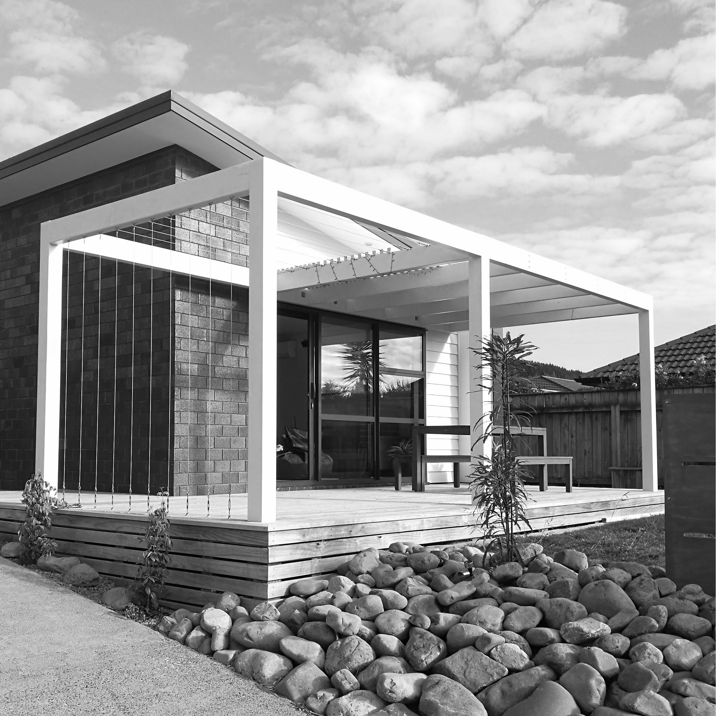 Architectural pergola detail by KW Architect Studio